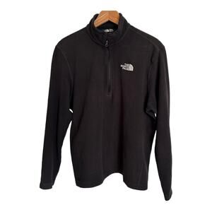 The North Face TKA Glacier 1/4 Zip Fleece Pullover Black Medium